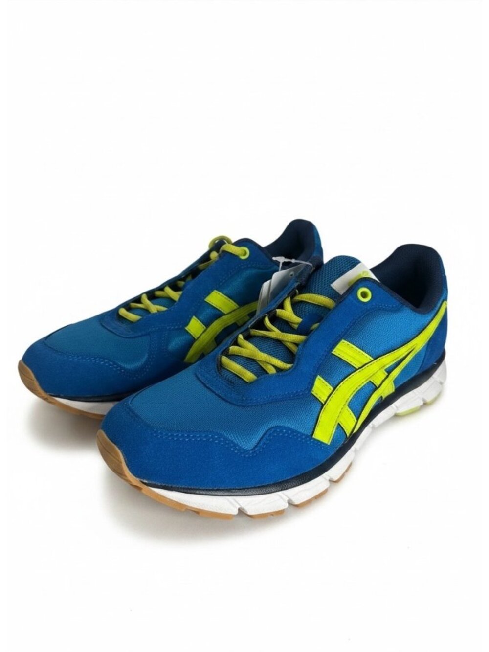 NIB Onitsuka Tiger Harandia Sneakers in Mid Blue Lime Kids Youth EU 39.5 US 6.5